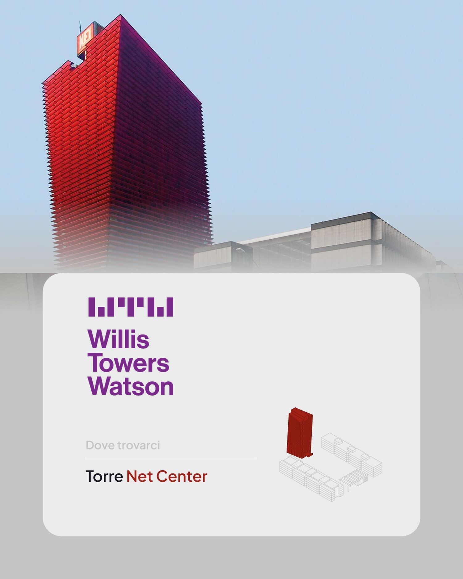 🟣 Persone, rischi e capitale.

Tra le aziende presenti all’interno del Net Center c’è Willis Towers Watson, società globale attiva nella consulenza e 
