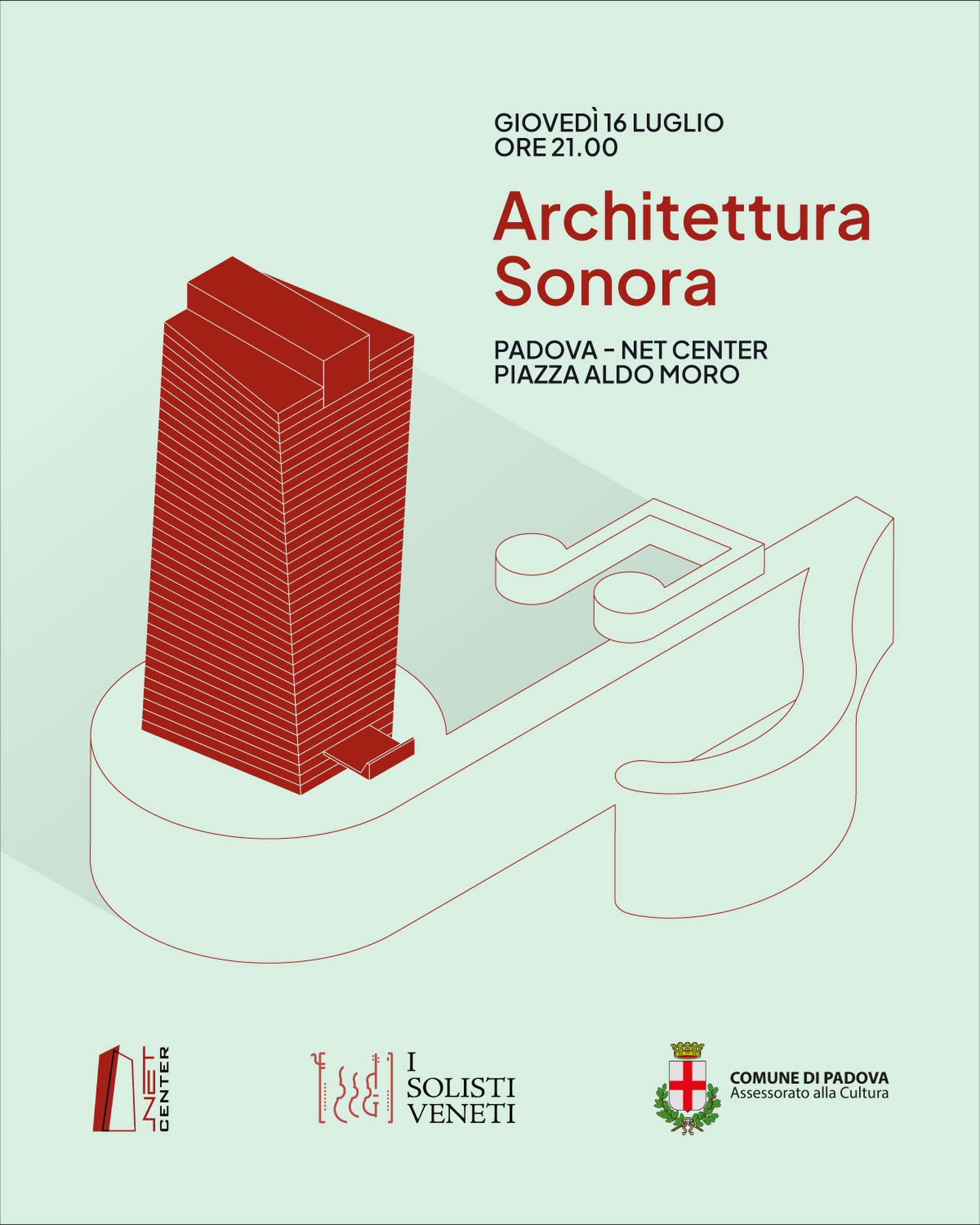 L’architettura diventa musica.

Una serata in cui il Net Center si trasforma in un palcoscenico a cielo aperto, ospitando I Solisti Veneti diretti dal