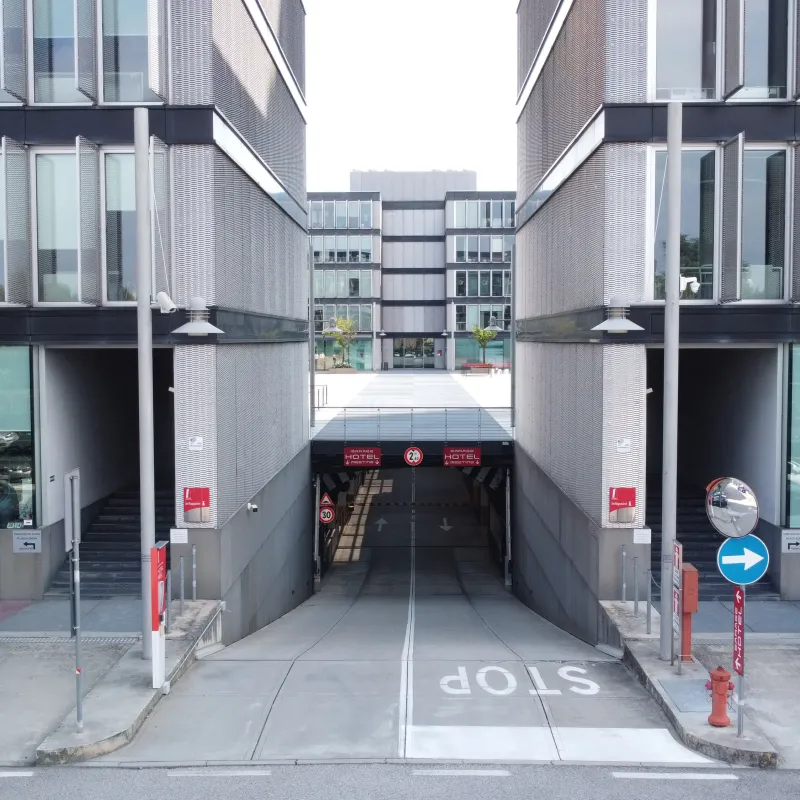 underground parking entrance