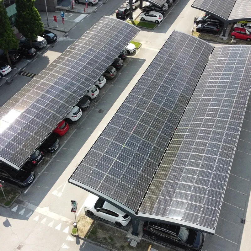 Aerial view of the parking lot