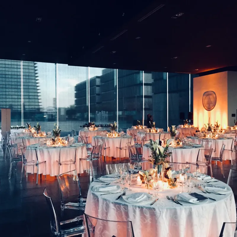 Tables set for the Despar event at Kube.